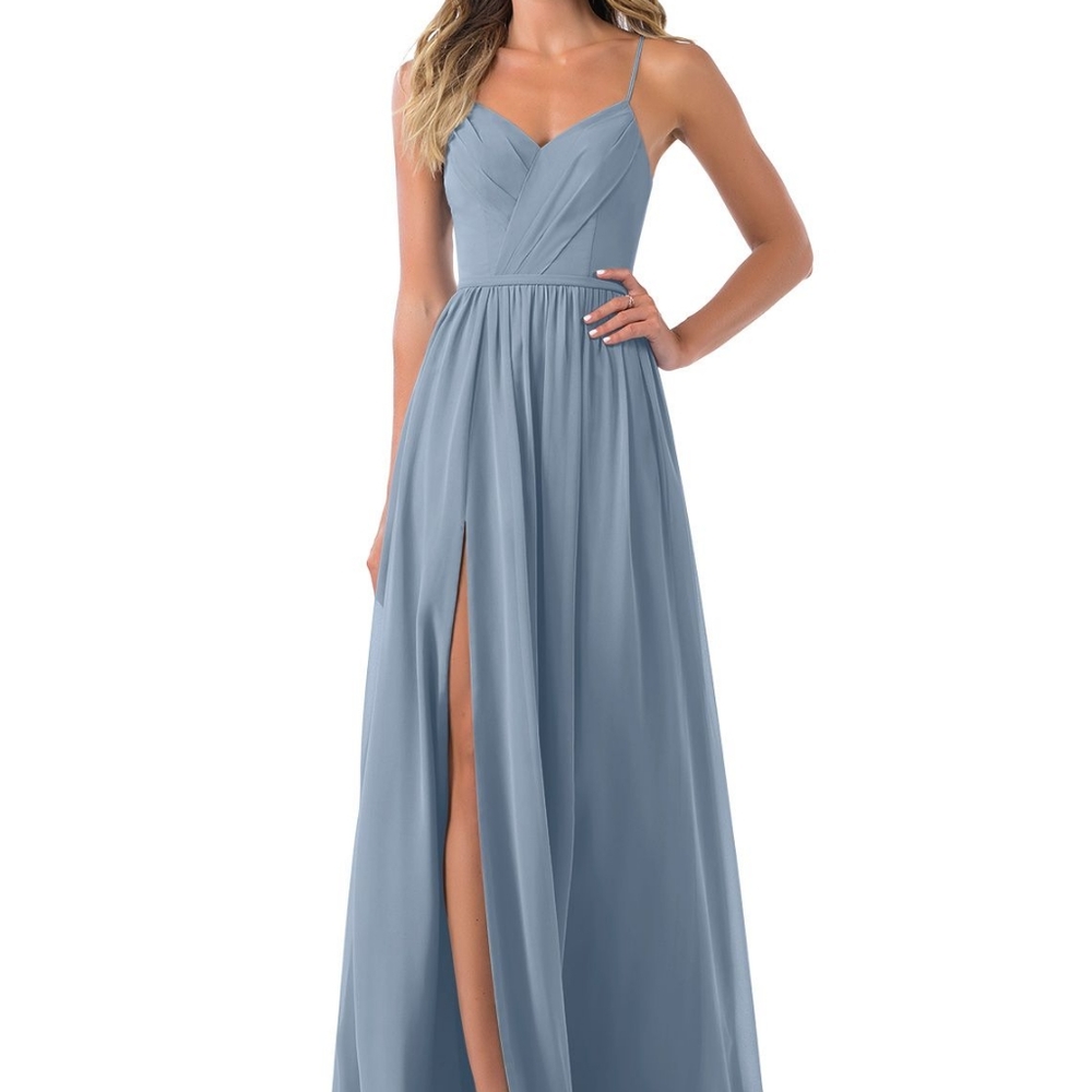 Azazie V Neck Floor length gown
